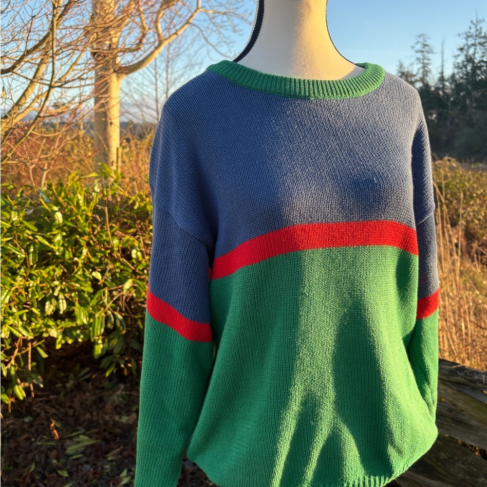 Vintage Colour Block Cotton Sweater – Made in Korea – Size S/M - Picture 3 of 7